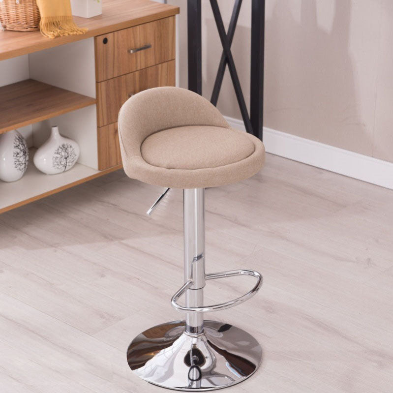 Modern Metal Barstool Faux Leather Upholstered Counter Stool in Matte Finish for Indoor