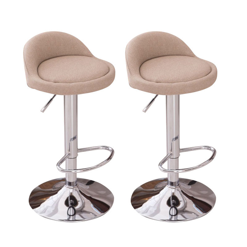 Modern Metal Barstool Faux Leather Upholstered Counter Stool in Matte Finish for Indoor