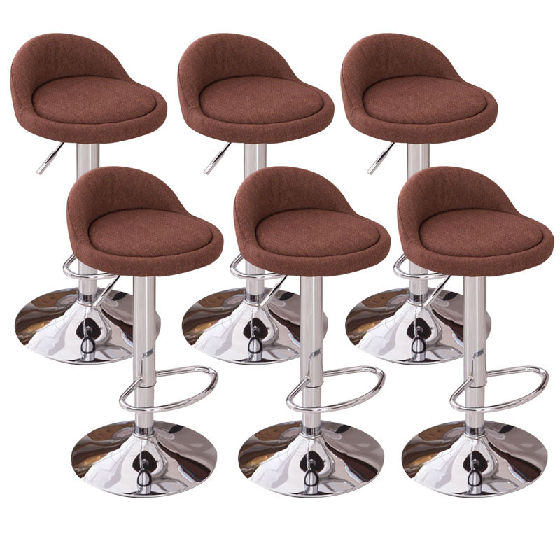 Modern Metal Barstool Faux Leather Upholstered Counter Stool in Matte Finish for Indoor