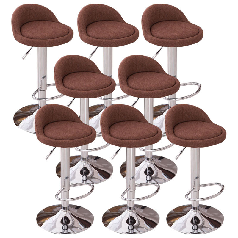 Modern Metal Barstool Faux Leather Upholstered Counter Stool in Matte Finish for Indoor