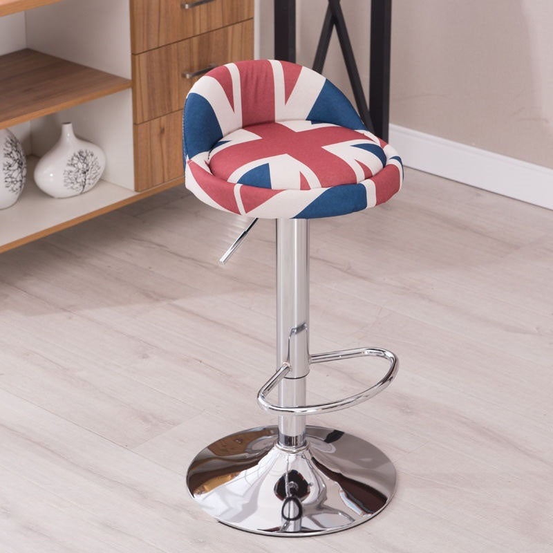 Modern Metal Barstool Faux Leather Upholstered Counter Stool in Matte Finish for Indoor
