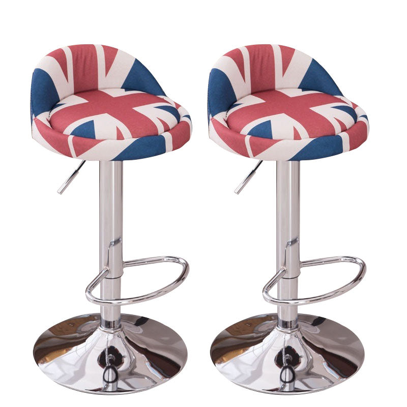 Modern Metal Barstool Faux Leather Upholstered Counter Stool in Matte Finish for Indoor