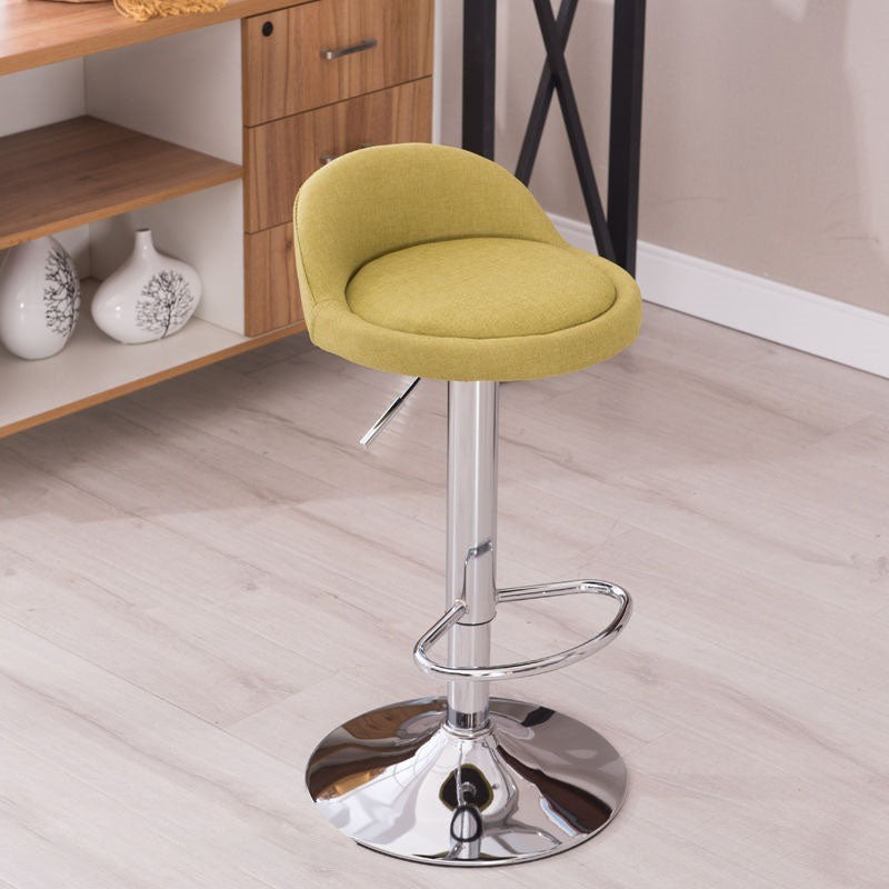 Modern Metal Barstool Faux Leather Upholstered Counter Stool in Matte Finish for Indoor
