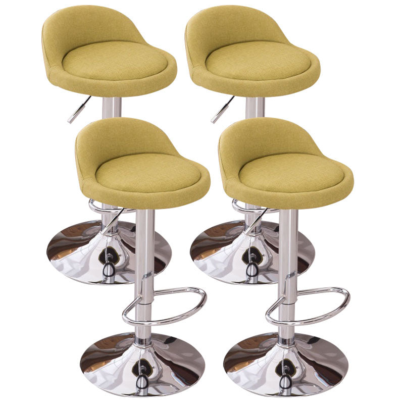 Modern Metal Barstool Faux Leather Upholstered Counter Stool in Matte Finish for Indoor