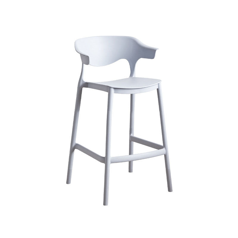 Scandinavian Plastic Barstool Low Back Counter Stool Footrest Furniture