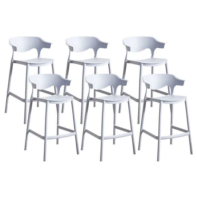 Scandinavian Plastic Barstool Low Back Counter Stool Footrest Furniture