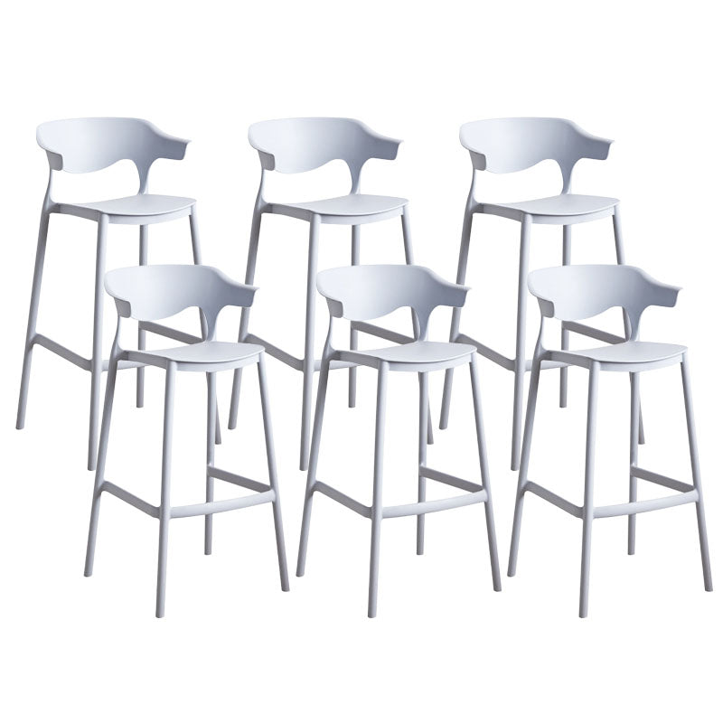 Scandinavian Plastic Barstool Low Back Counter Stool Footrest Furniture
