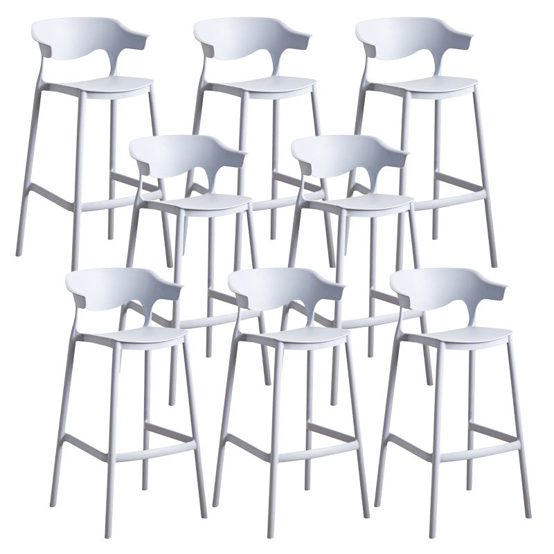 Scandinavian Plastic Barstool Low Back Counter Stool Footrest Furniture