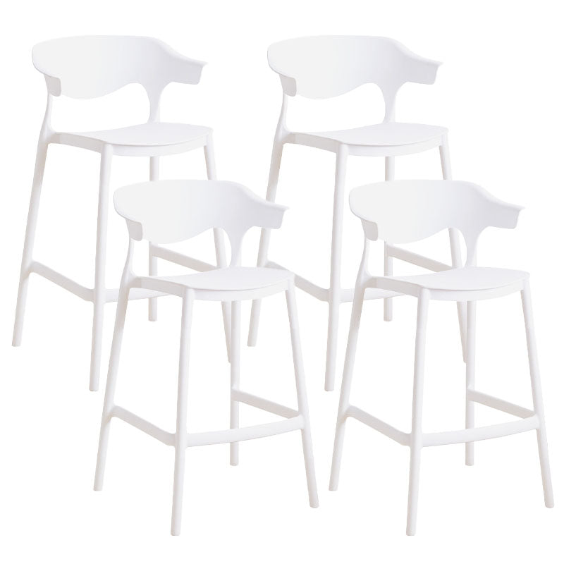 Scandinavian Plastic Barstool Low Back Counter Stool Footrest Furniture