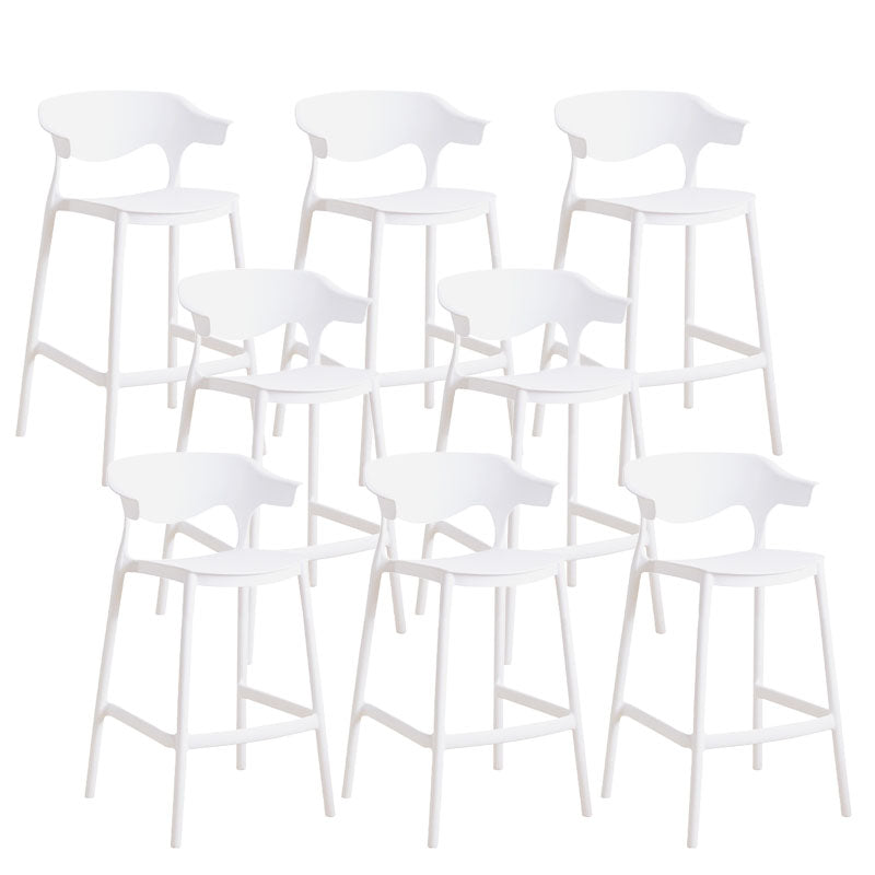 Scandinavian Plastic Barstool Low Back Counter Stool Footrest Furniture