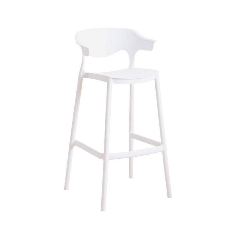 Scandinavian Plastic Barstool Low Back Counter Stool Footrest Furniture
