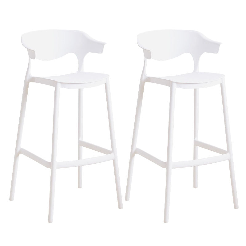 Scandinavian Plastic Barstool Low Back Counter Stool Footrest Furniture