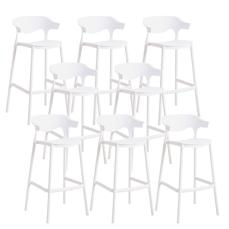 Scandinavian Plastic Barstool Low Back Counter Stool Footrest Furniture