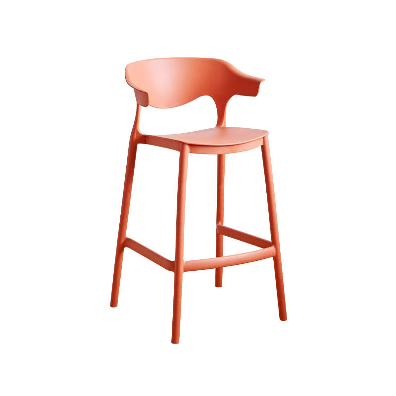 Scandinavian Plastic Barstool Low Back Counter Stool Footrest Furniture