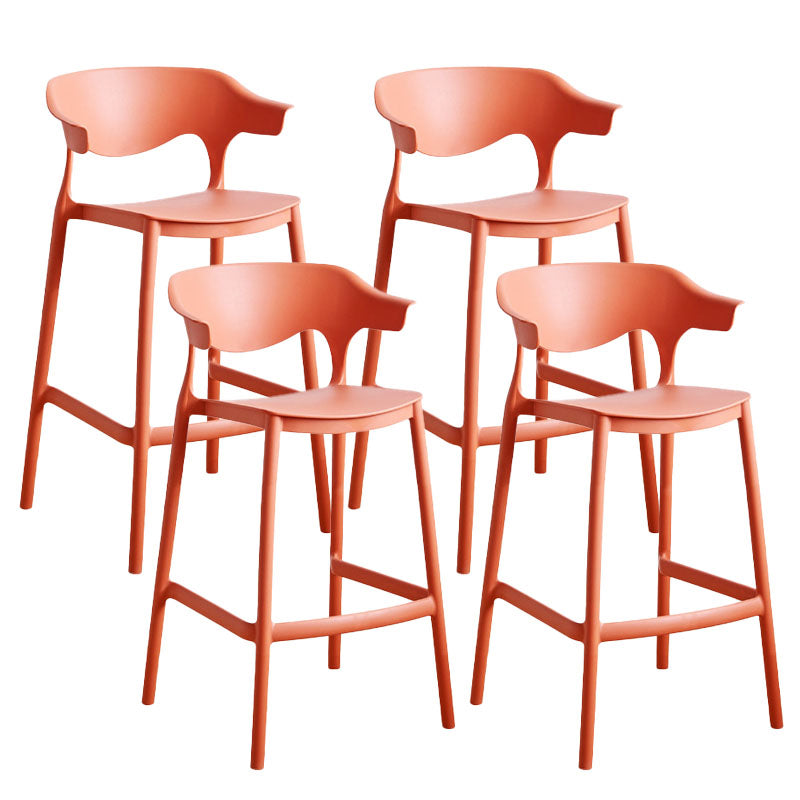 Scandinavian Plastic Barstool Low Back Counter Stool Footrest Furniture