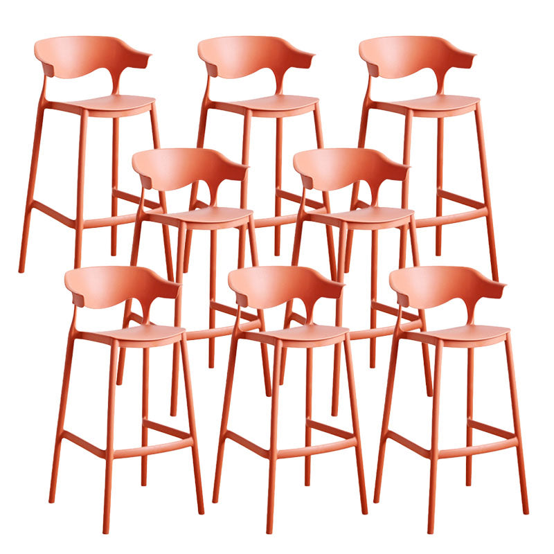 Scandinavian Plastic Barstool Low Back Counter Stool Footrest Furniture