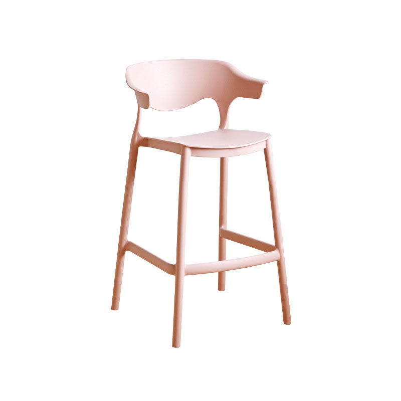 Scandinavian Plastic Barstool Low Back Counter Stool Footrest Furniture