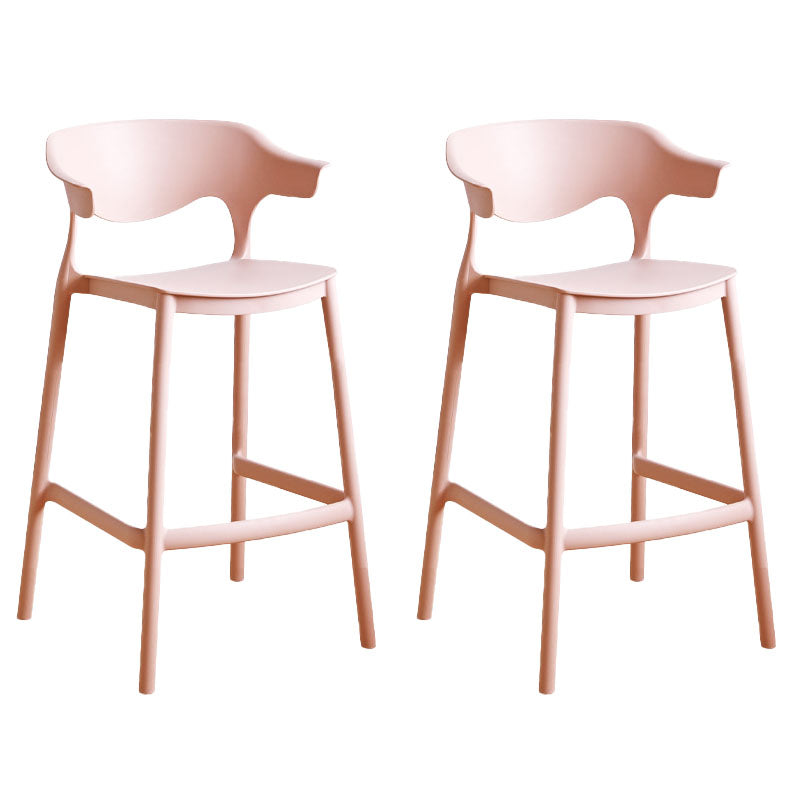 Scandinavian Plastic Barstool Low Back Counter Stool Footrest Furniture