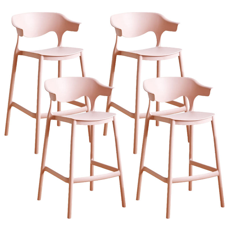 Scandinavian Plastic Barstool Low Back Counter Stool Footrest Furniture