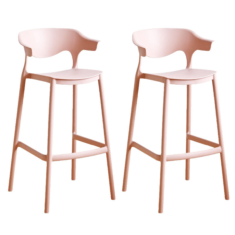 Scandinavian Plastic Barstool Low Back Counter Stool Footrest Furniture