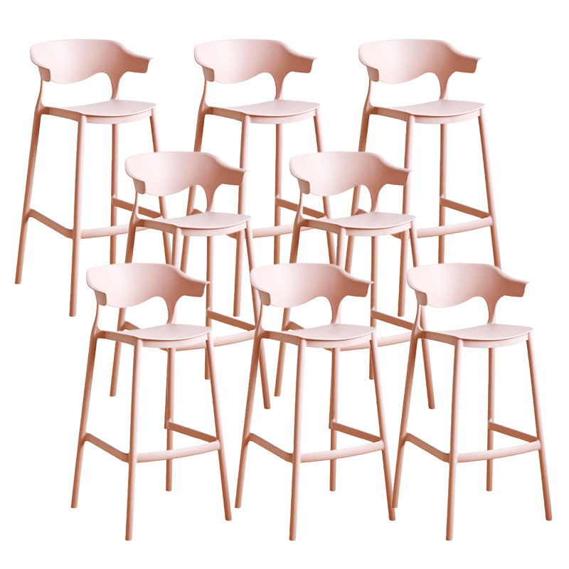 Scandinavian Plastic Barstool Low Back Counter Stool Footrest Furniture