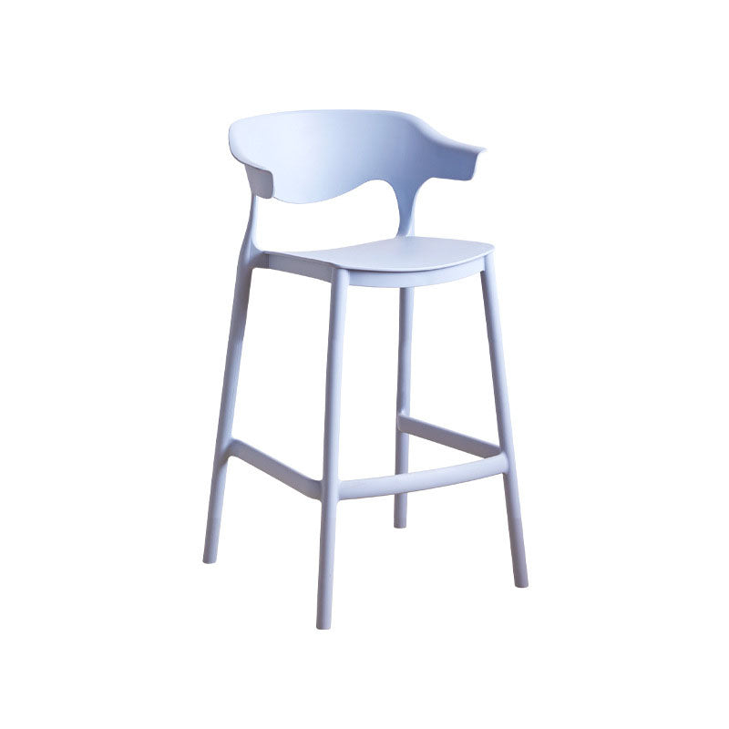 Scandinavian Plastic Barstool Low Back Counter Stool Footrest Furniture
