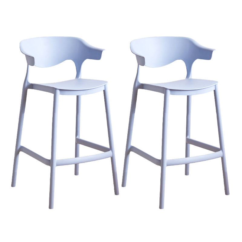 Scandinavian Plastic Barstool Low Back Counter Stool Footrest Furniture