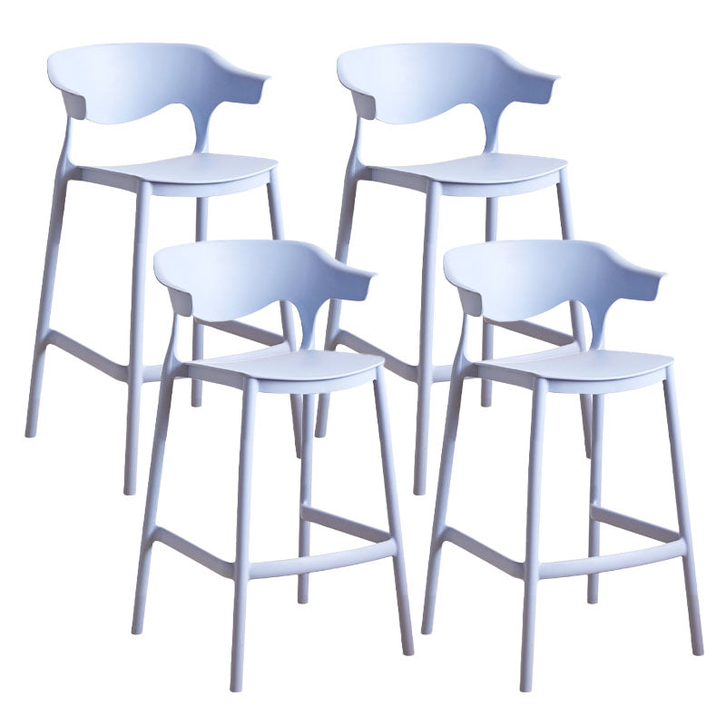 Scandinavian Plastic Barstool Low Back Counter Stool Footrest Furniture