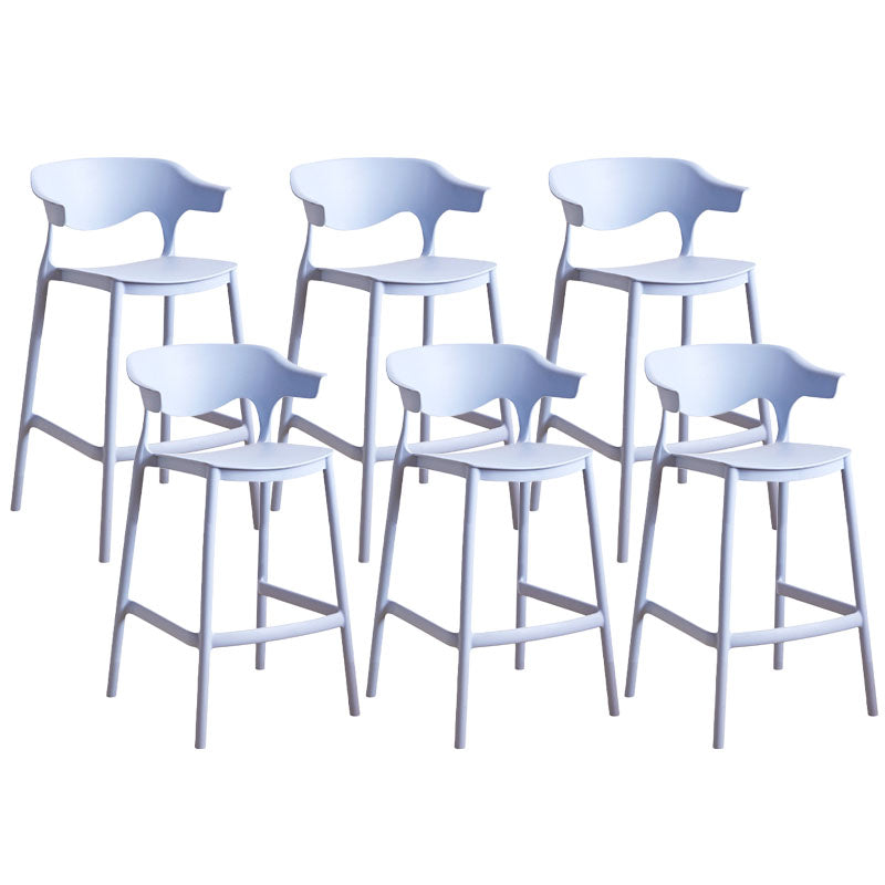 Scandinavian Plastic Barstool Low Back Counter Stool Footrest Furniture