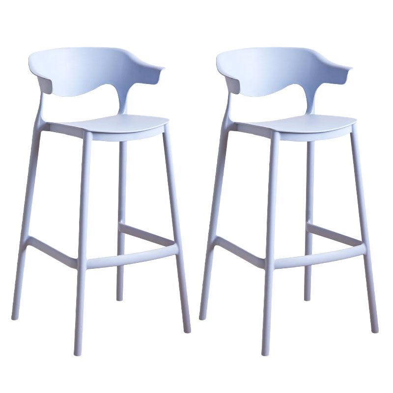 Scandinavian Plastic Barstool Low Back Counter Stool Footrest Furniture