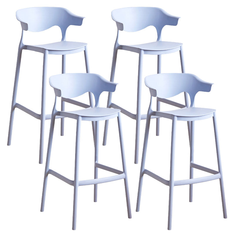 Scandinavian Plastic Barstool Low Back Counter Stool Footrest Furniture