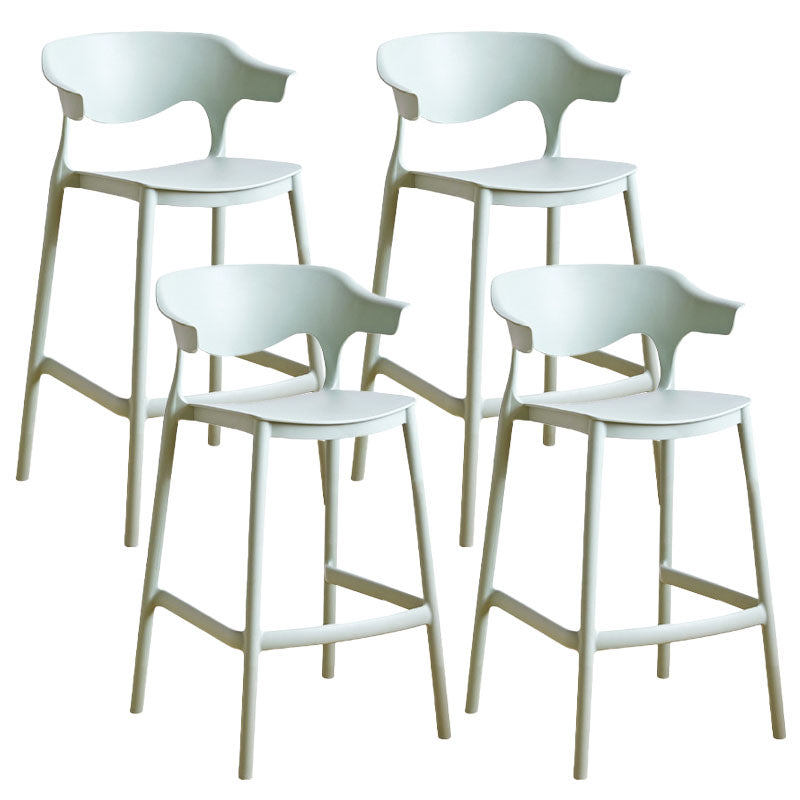 Scandinavian Plastic Barstool Low Back Counter Stool Footrest Furniture