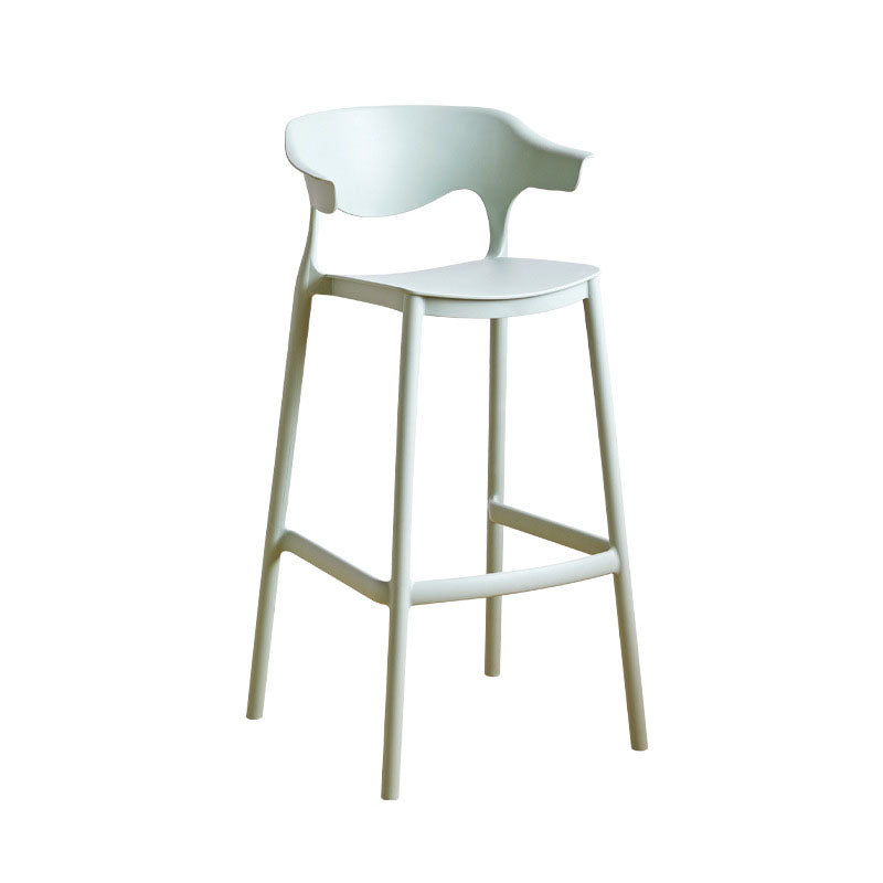 Scandinavian Plastic Barstool Low Back Counter Stool Footrest Furniture