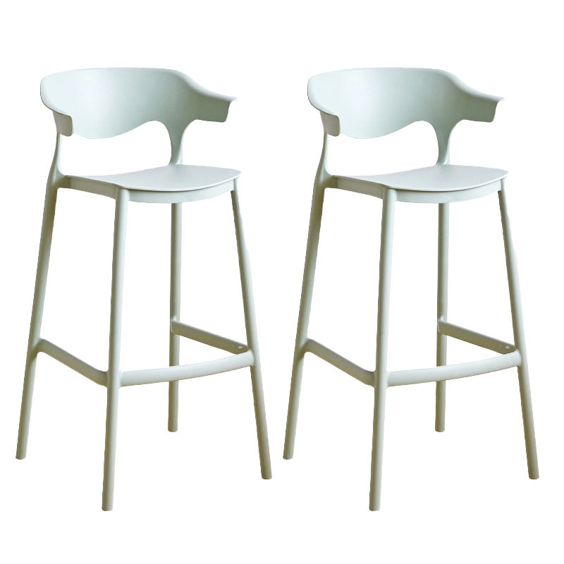 Scandinavian Plastic Barstool Low Back Counter Stool Footrest Furniture