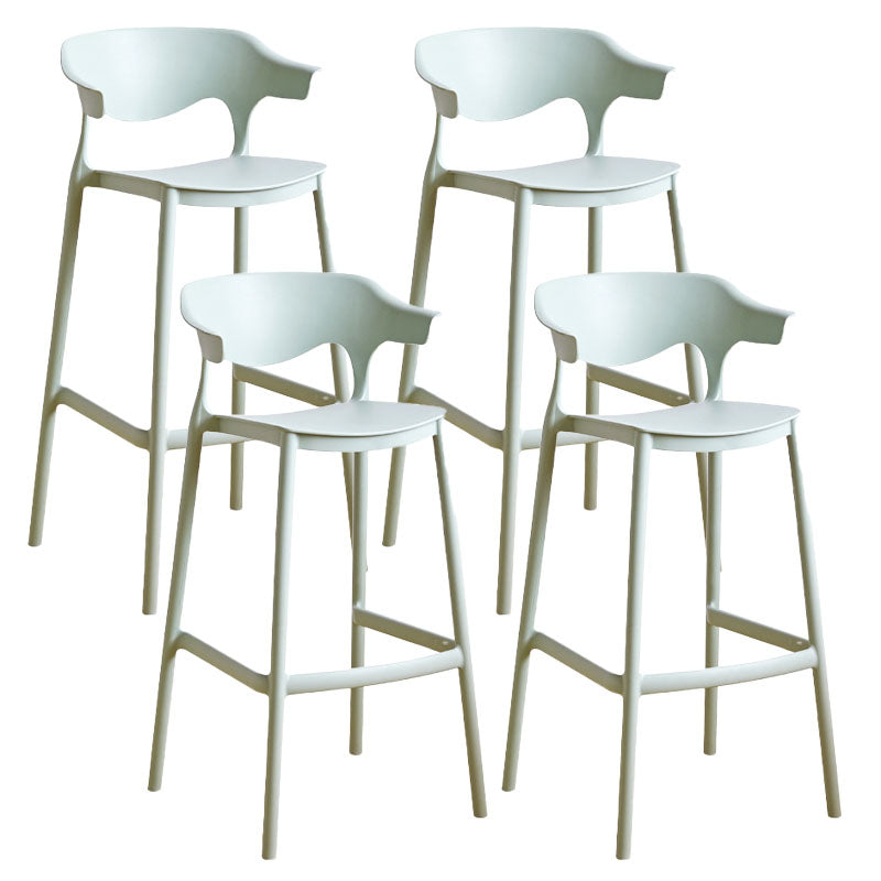 Scandinavian Plastic Barstool Low Back Counter Stool Footrest Furniture