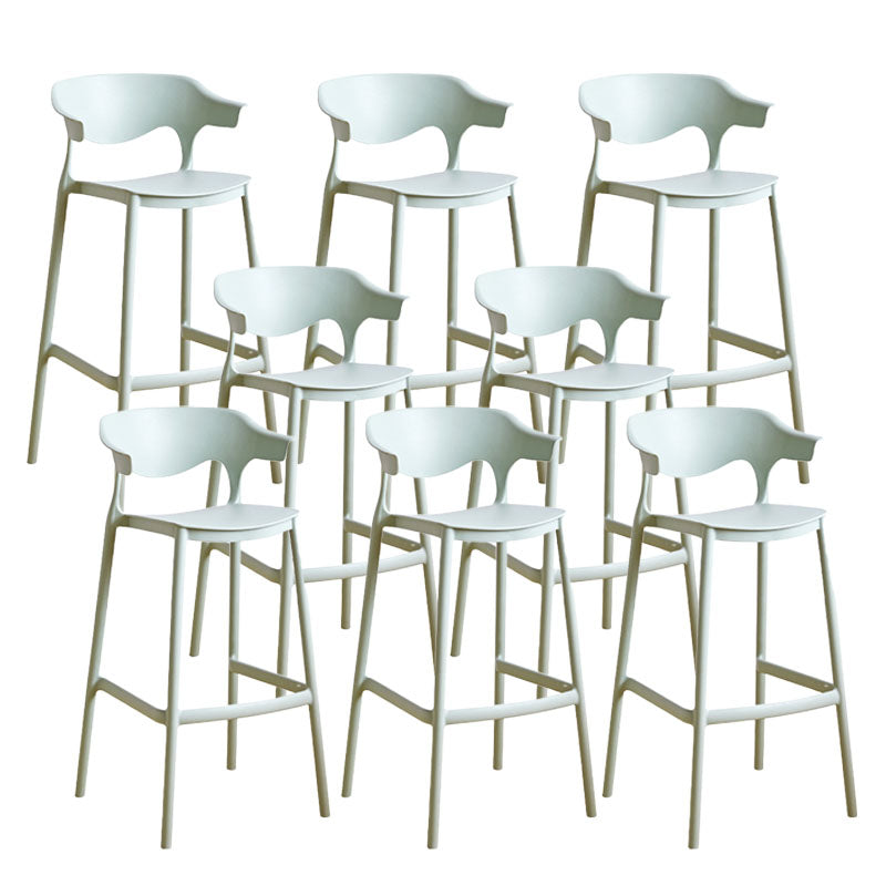 Scandinavian Plastic Barstool Low Back Counter Stool Footrest Furniture