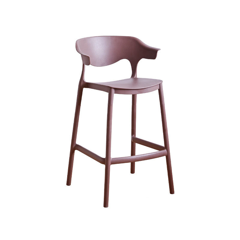 Scandinavian Plastic Barstool Low Back Counter Stool Footrest Furniture
