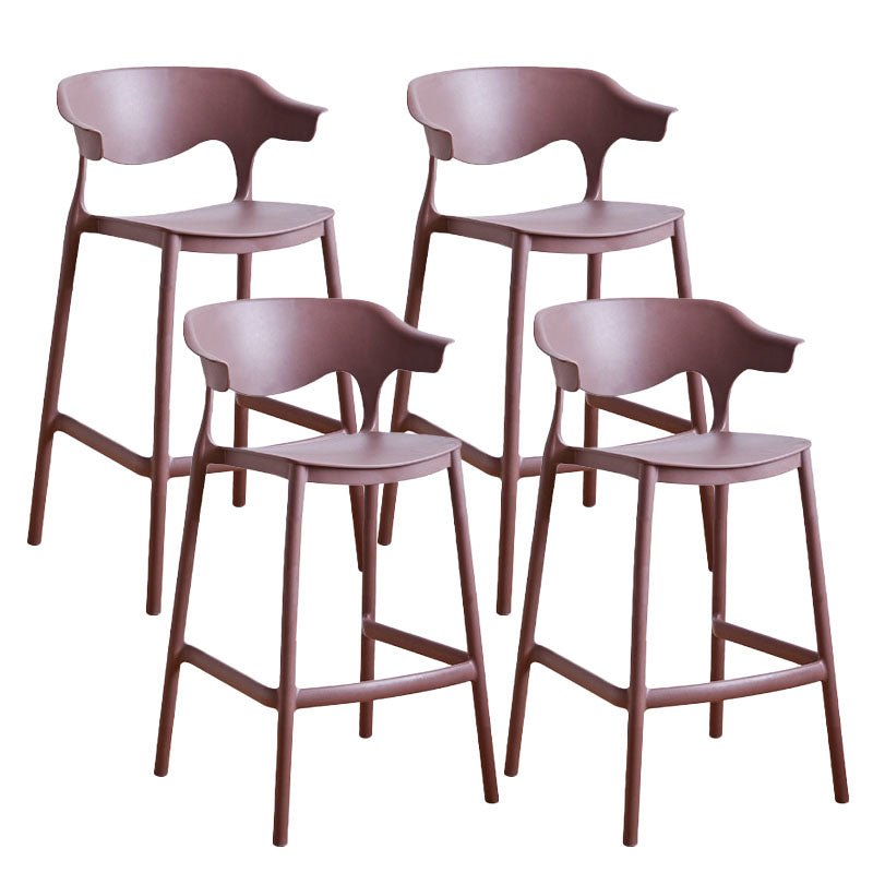 Scandinavian Plastic Barstool Low Back Counter Stool Footrest Furniture