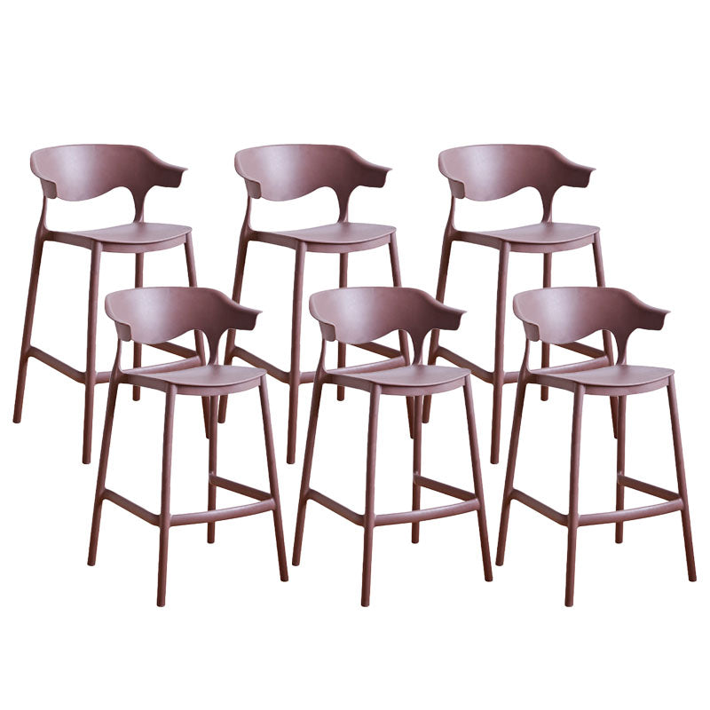 Scandinavian Plastic Barstool Low Back Counter Stool Footrest Furniture