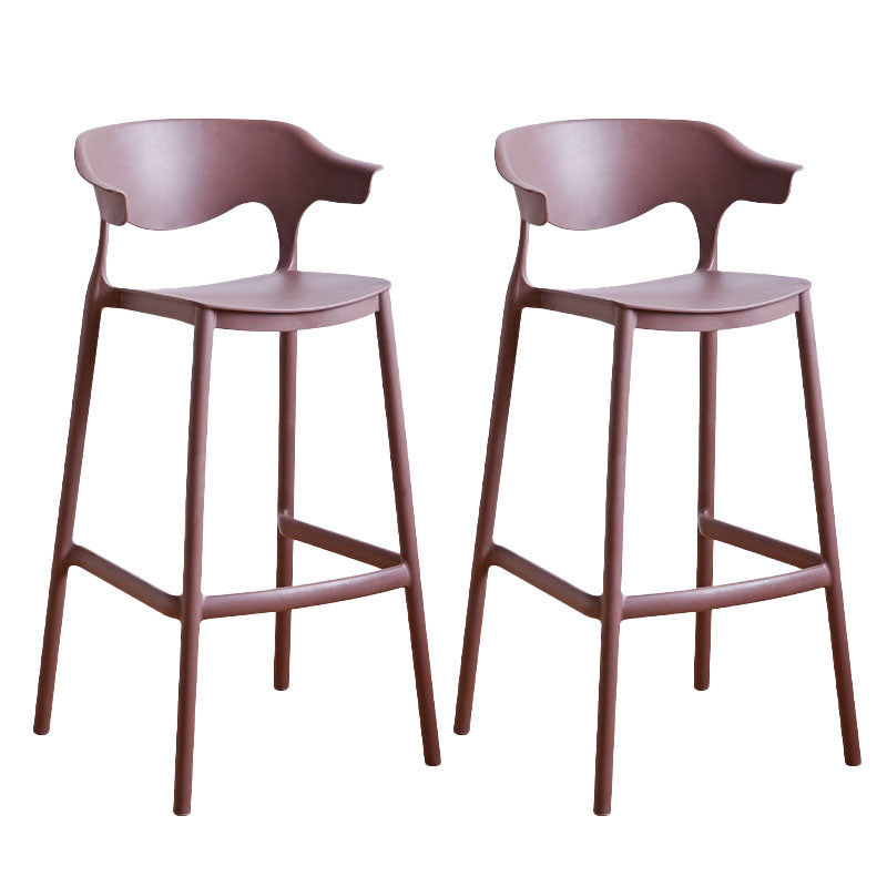 Scandinavian Plastic Barstool Low Back Counter Stool Footrest Furniture