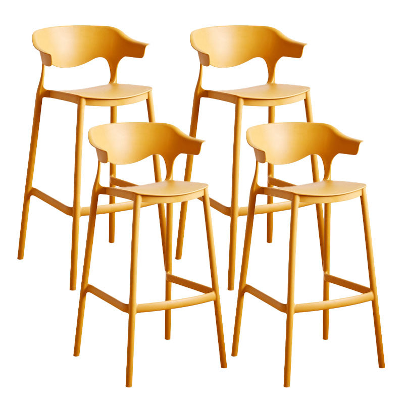 Scandinavian Plastic Barstool Low Back Counter Stool Footrest Furniture
