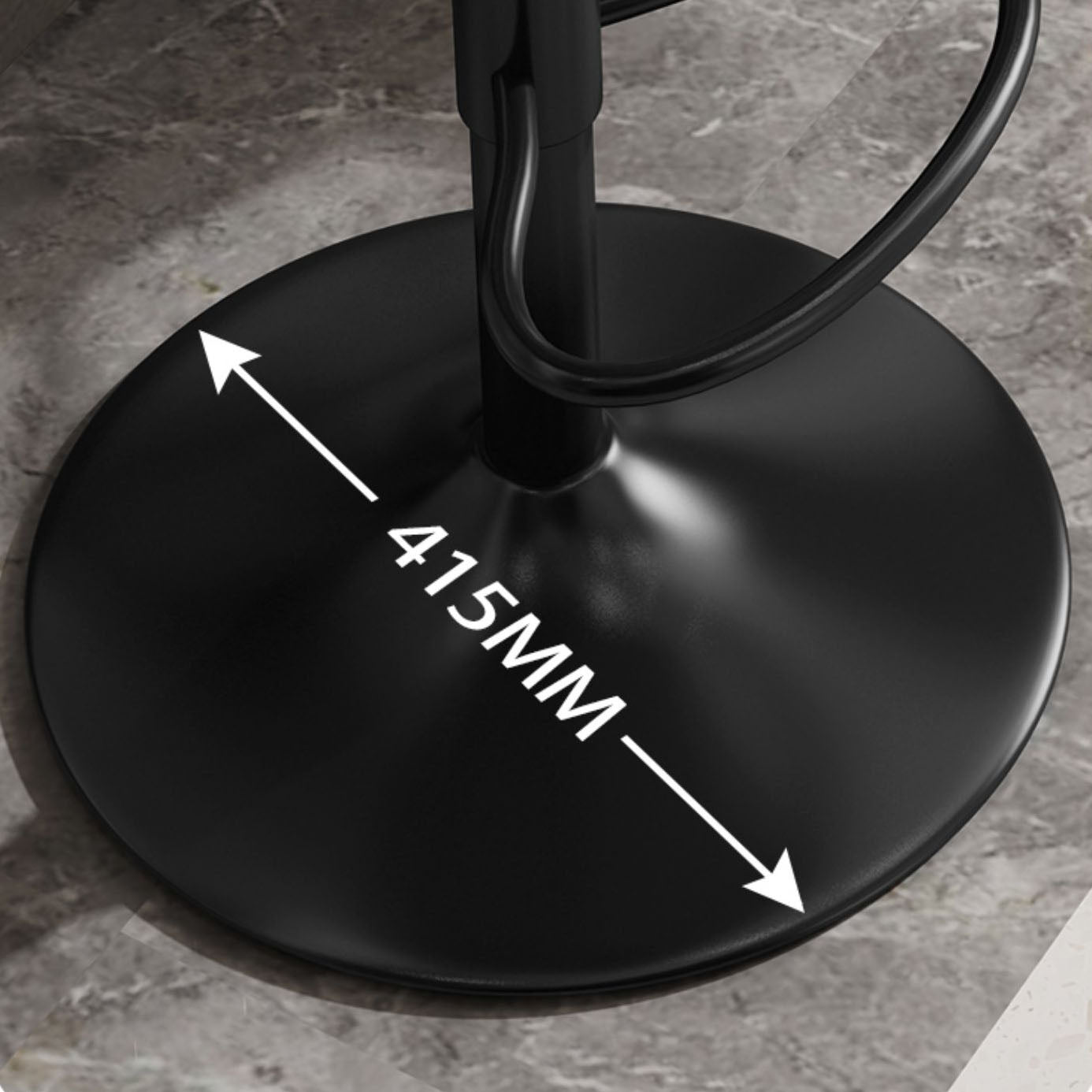 Scandinavian Metal Barstool Low Back Faux Leather Cushion Stool with Footrest