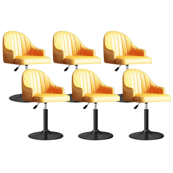 Scandinavian Metal Barstool Low Back Faux Leather Cushion Stool with Footrest