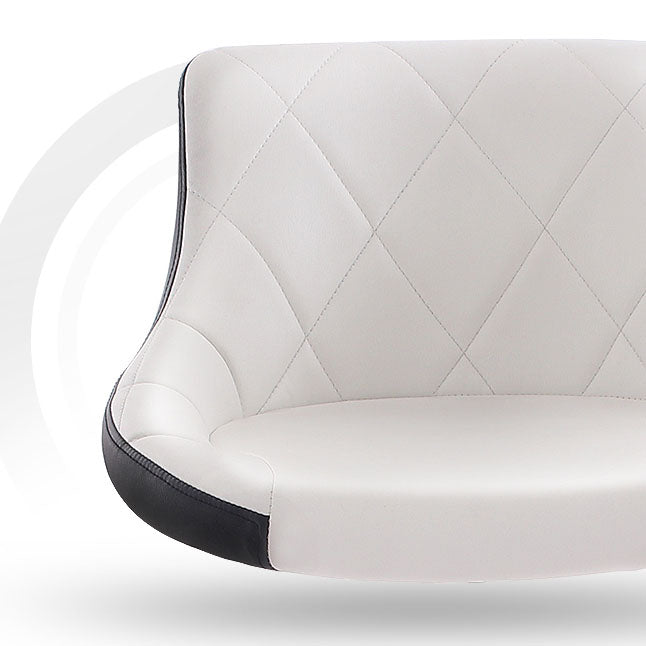 Scandinavian Metal Barstool Low Back Faux Leather Cushion Stool with Iron Base for Bar