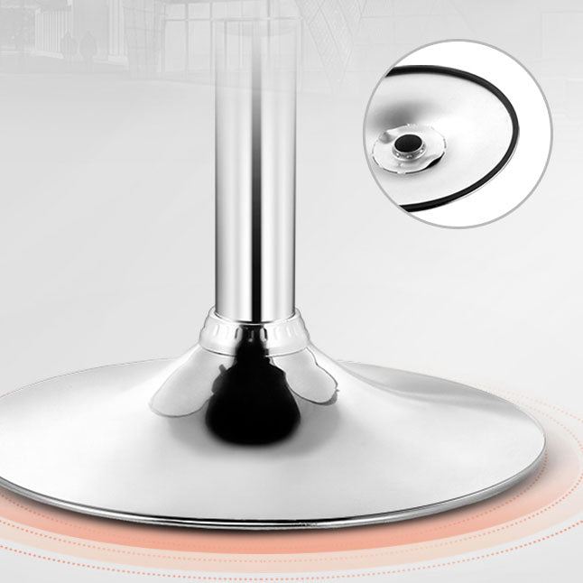 Scandinavian Metal Barstool Low Back Faux Leather Cushion Stool with Iron Base for Bar