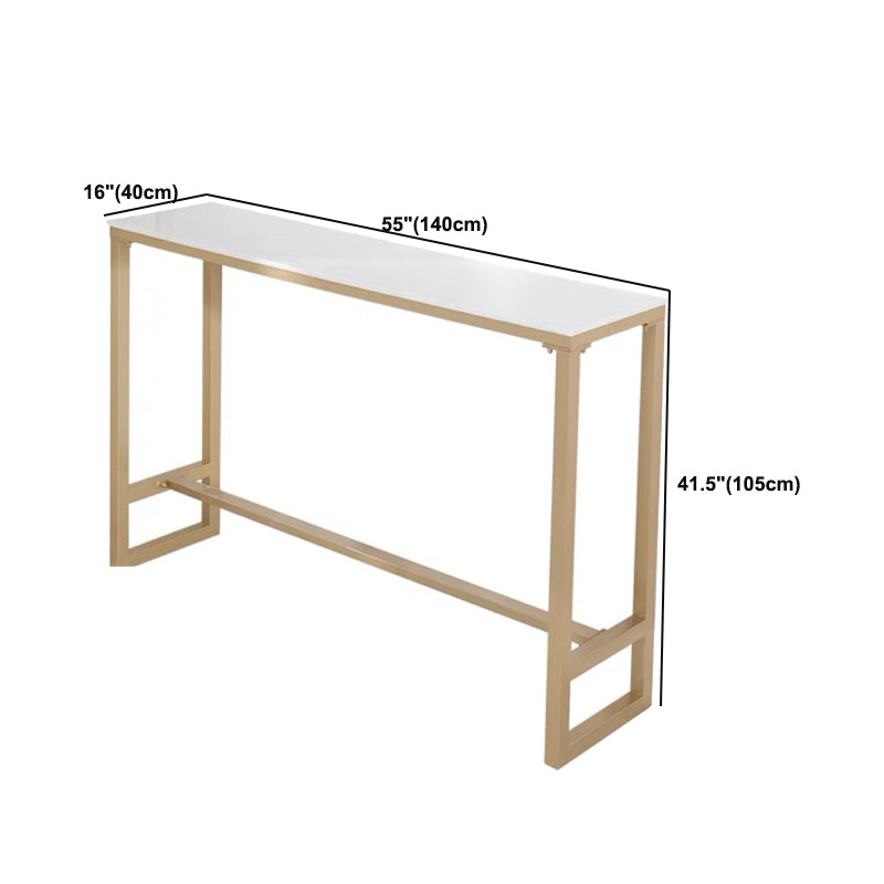 Glam Style Bar Table White Colour Rectangle Bar Dining Table for Living Room