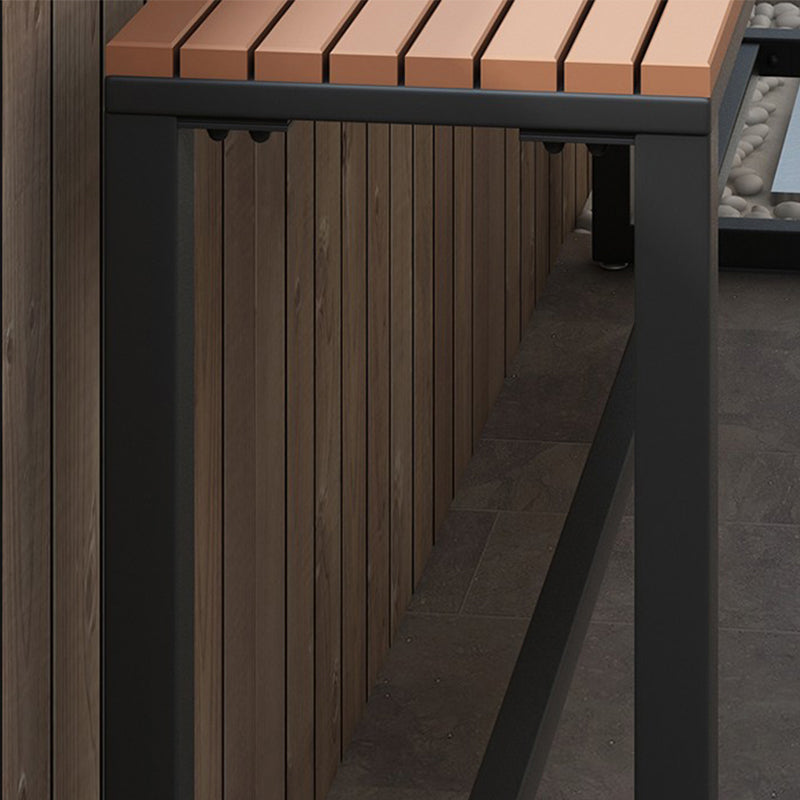 Industrial Style Bar Table Rectangle Wood Bistro Bar Desk with Footrest