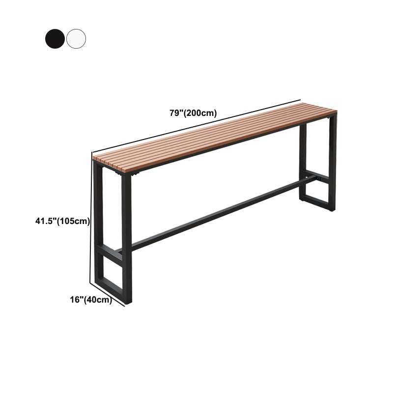 Industrial Style Bar Table Rectangle Wood Bistro Bar Desk with Footrest