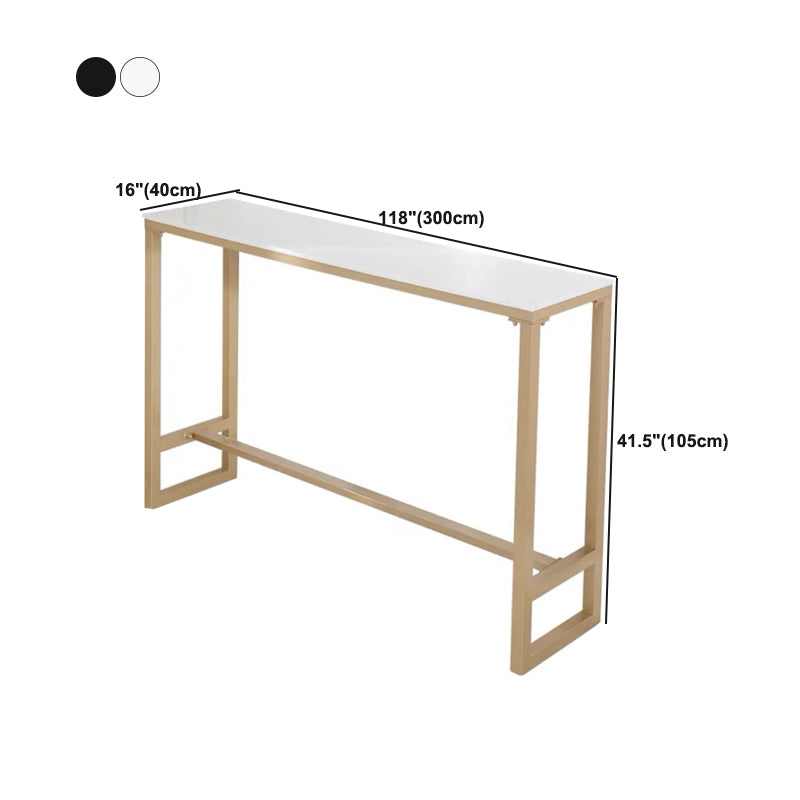 Glam Style Rectangle Bar Table Faux Marble Bar Table for Living Room