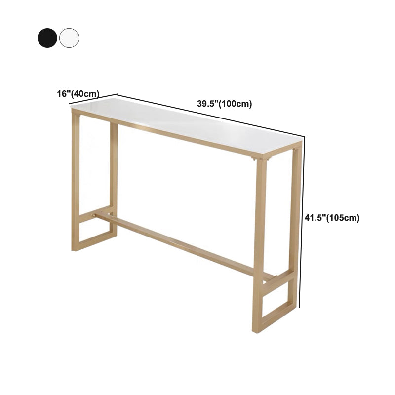 Glam Style Rectangle Bar Table Faux Marble Bar Table for Living Room